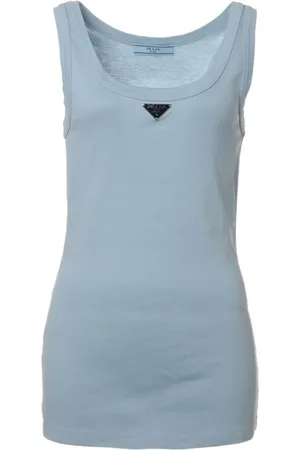 Prada 2022 Tanktop mit emailliertem Triangel-Logo