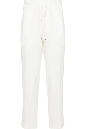 BRIGLIA Halbhohe Wimbledons Tapered-Leinenhose
