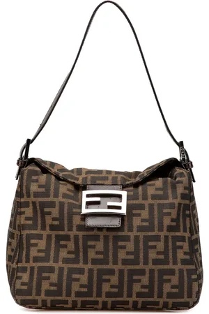 Fendi 20th Century Zucca Double Flap Mamma Schultertasche aus Canvas