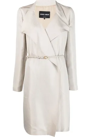 Giorgio Armani Mittellanger Mantel mit Gürtel