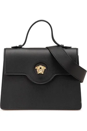 VERSACE 2021-2024 La Medusa Satchel-Tasche aus Leder mit Klappe