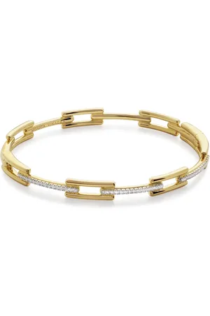 Monica Vinader 18kt Signature Gelbgoldarmreif mit Diamanten