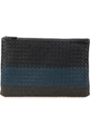 Bottega Veneta 2012-2024 dreifarbige Intrecciato Clutch aus Nappaleder