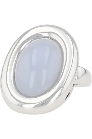 POIRAY 2020s Indrani Weißgoldring mit Chalcedon