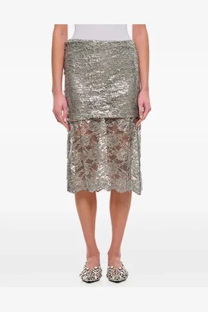 The Attico Spitzen-Rock im Metallic-Look