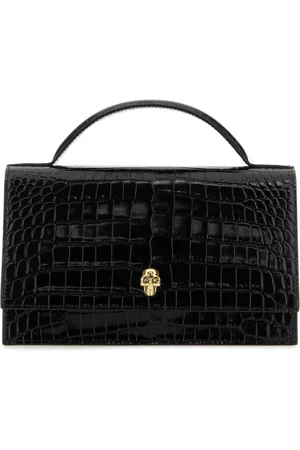 Alexander McQueen Skull Schultertasche mit Kroko-Effekt