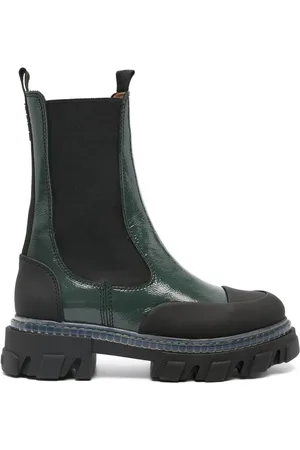 Ganni Stiefeletten mit Ledereinsatz