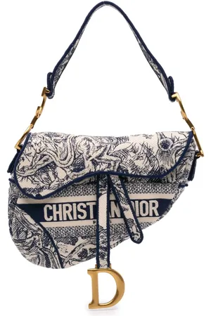 Dior 2020 Toile de Jouy Schultertasche aus Canvas mit Stickerei