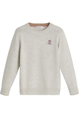 Brunello Cucinelli Kaschmirpullover mit Logo-Stickerei