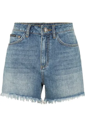 Philipp Plein Jeans-Shorts mit Logo-Stickerei