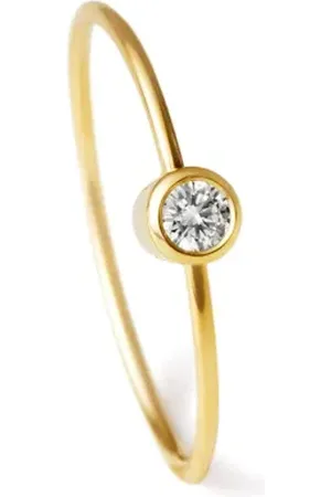 SHIHARA 18kt One-Stone 02 Gelbgoldcreole mit Diamanten
