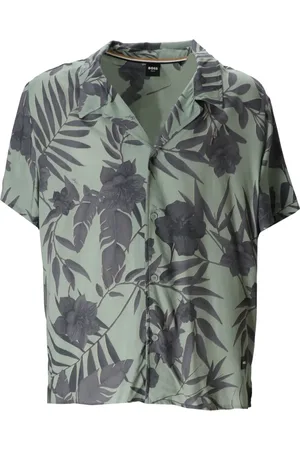 HUGO BOSS Strandhemd mit Blumen-Print