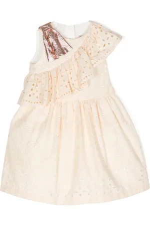 HUCKLEBONES LONDON Asymmetrisches Midikleid mit Lochstickerei