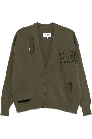 Maison Margiela Cut-Out-Cardigan mit Nummern-Print