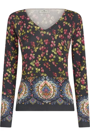 Etro Strickoberteil mit Blumen-Print