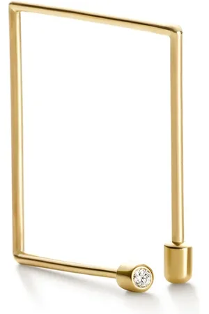 SHIHARA 18kt Twist Square 03 Gelbgoldohrring mit Diamanten