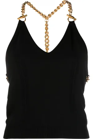 Moschino Top aus Schurwolle mit Kettendetail