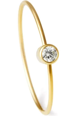 SHIHARA 18kt One-Stone 03 Gelbgoldcreole mit Diamanten