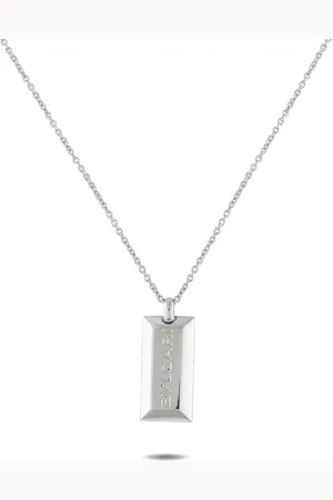 Bvlgari 18kt Ingot Bar Weißgoldhalskette