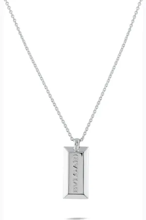Bvlgari 18kt Ingot Bar Weißgoldhalskette