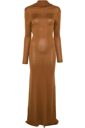 AYA MUSE Rückenfreies Maxikleid mit langen Ärmeln