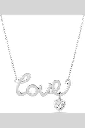 LB Exclusive 14kt Weißgoldhalskette mit Love-Anhänger mit Diamant