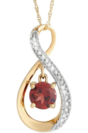 LB Exclusive 14kt Goldhalskette mit Granat und Diamant