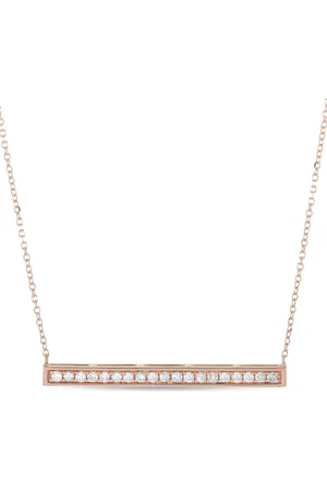 LB Exclusive 14kt Bar Rotgoldhalskette mit Diamanten
