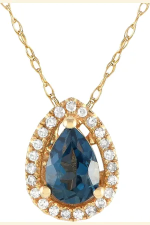 LB Exclusive 14kt Gelbgoldhalskette mit Diamant und Topas