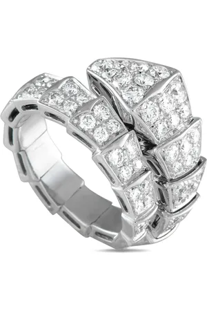 Bvlgari 18kt Serpenti Weißgoldring mit Diamant
