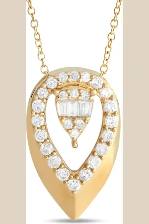 LB Exclusive 14kt Teardrop Goldhalskette mit Diamant