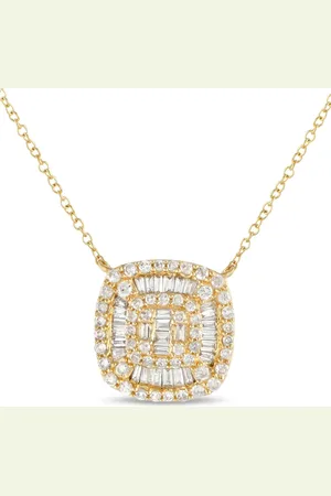 LB Exclusive 14kt Cluster Cushion Gelbgoldhalskette mit Diamanten