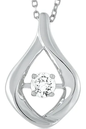 LB Exclusive 14kt Weißgoldhalskette mit Diamantanhänger