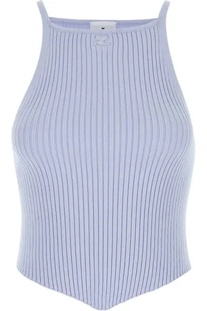 Courrèges Geripptes Tanktop