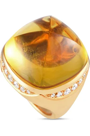 Bvlgari 18kt Gelbgoldring mit Heliodor und Diamanten
