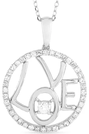 LB Exclusive 14kt Weißgoldhalskette mit Diamantanhänger