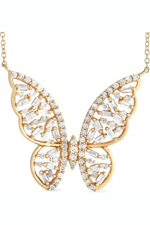 LB Exclusive 14kt Butterfly Gelbgoldhalskette mit Diamant