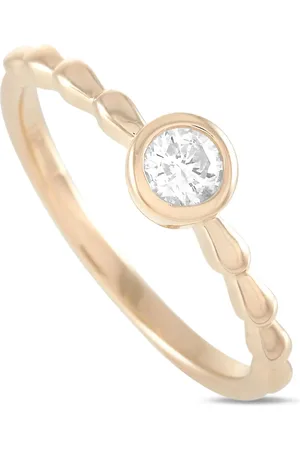 LB Exclusive Pre-owned 14kt Solitaire Gelbgoldring mit Diamanten