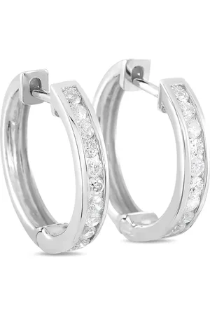 LB Exclusive 14kt Weißgoldcreolen mit Diamant