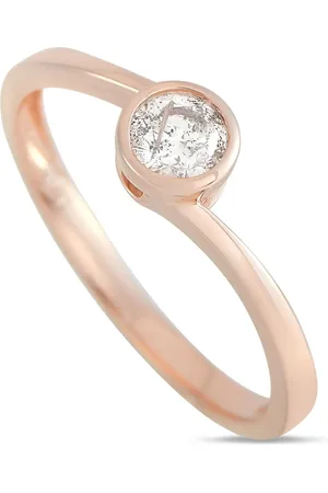 LB Exclusive Pre-owned 14kt Solitaire Rotgoldring mit Diamant
