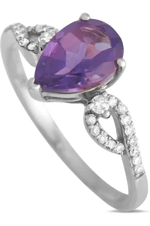 LB Exclusive 14kt Weißgoldring mit Diamanten und Amethyst