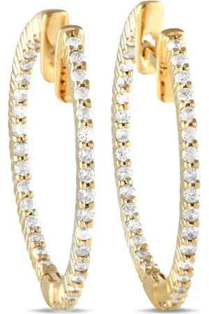 LB Exclusive 14kt Inside-Out Gelbgoldcreole mit Diamanten