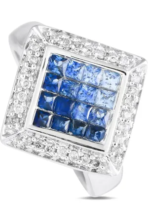LB Exclusive 14kt Weißgoldring mit Diamant und Saphir