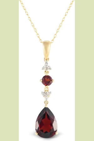 LB Exclusive 14kt Gelbgoldhalskette mit Diamant und Granat
