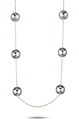 Swarovski 14kt Globe Strandage Gelbgoldhalskette mit Kristallen