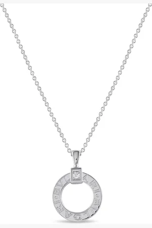 Bvlgari 18kt Bvlgari Bvlgari Weißgoldhalskette mit Diamantanhänger