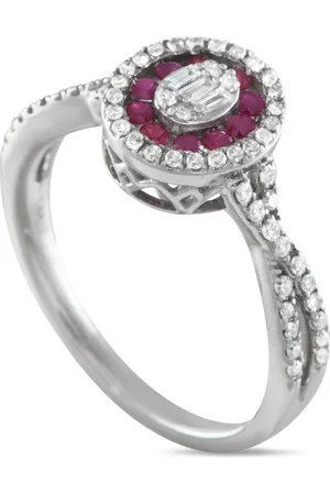 LB Exclusive 14kt Weißgoldring mit Diamant und Rubin