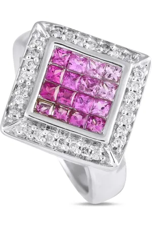 LB Exclusive 14kt Weißgoldring mit Diamant und Saphir