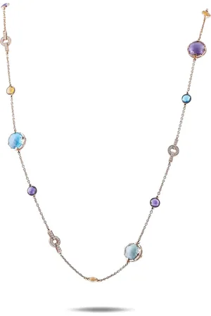 Bvlgari 18kt Parentesi Rotgoldhalskette mit Schmucksteinen