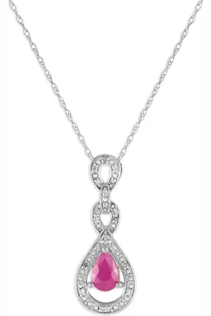 LB Exclusive 14kt Weißgoldhalskette mit Diamanten und Rubin PD4-16318WRU